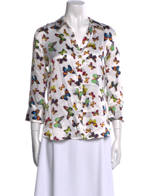 L'Agence Silk Floral Print Blouse