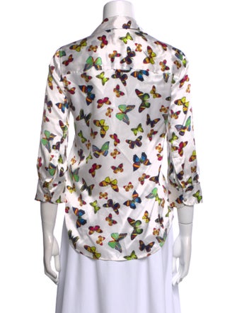 L'Agence Silk Floral Print Blouse