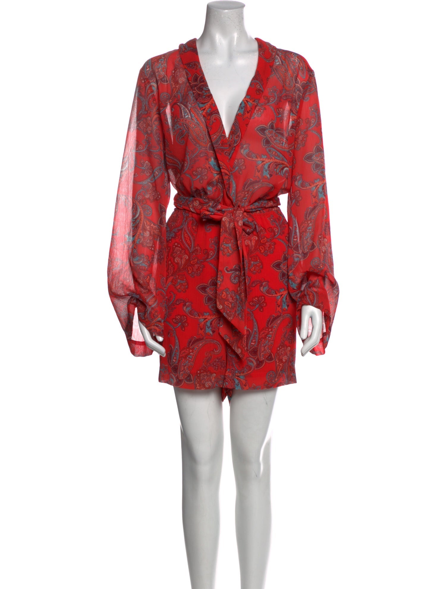 L'Agence Paisley Print V-Neck Romper w/ Tags