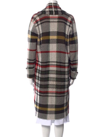 L'Agence Plaid Print Open Front Sweater