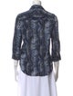 L'Agence Animal Print V-Neck Blouse