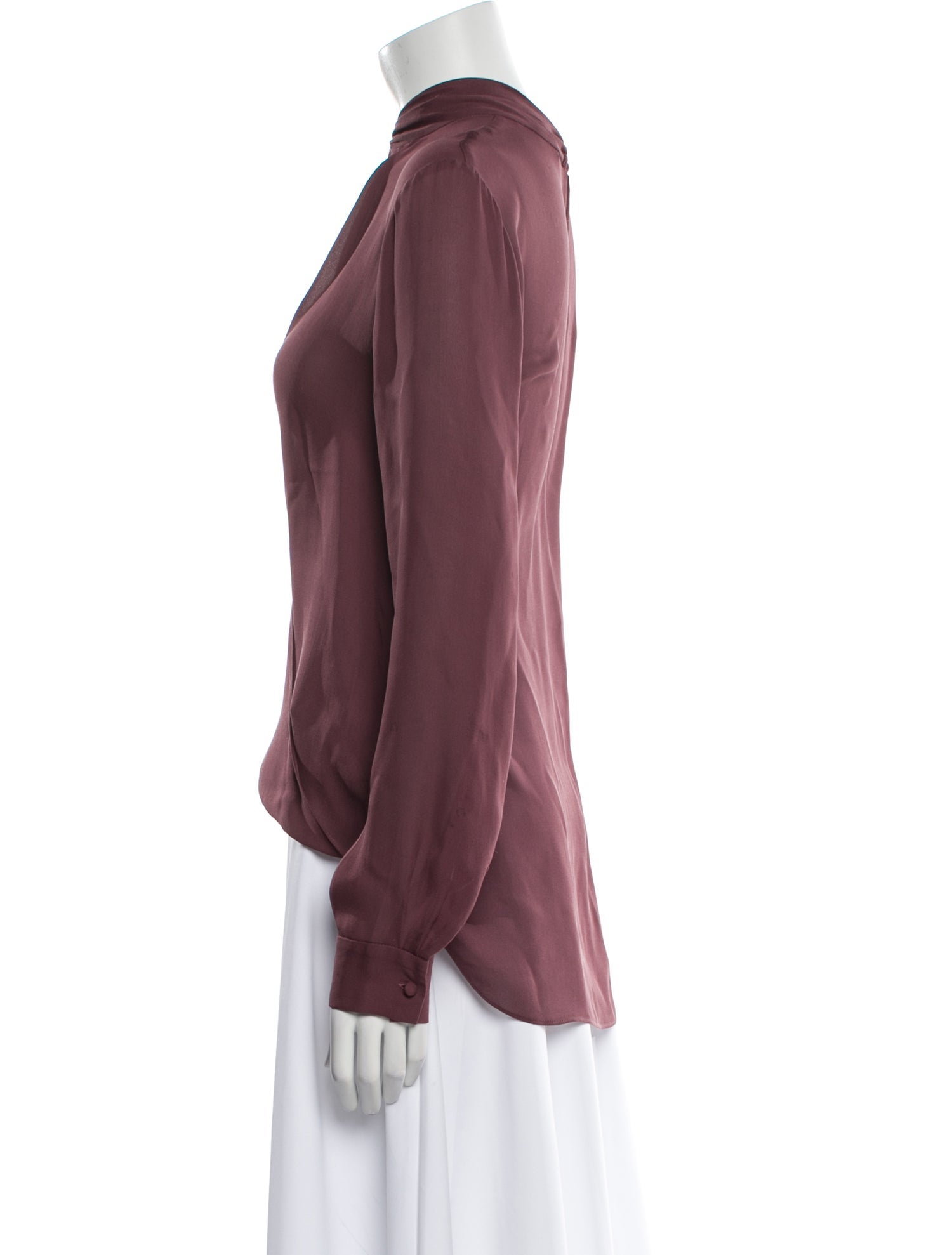 L'Agence Silk Mock Neck Blouse