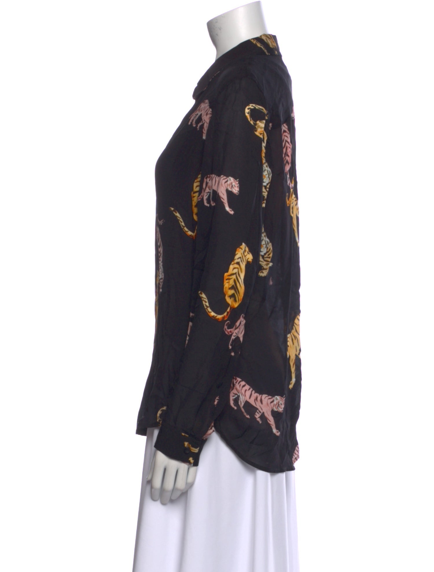 L'Agence Silk Floral Print Blouse