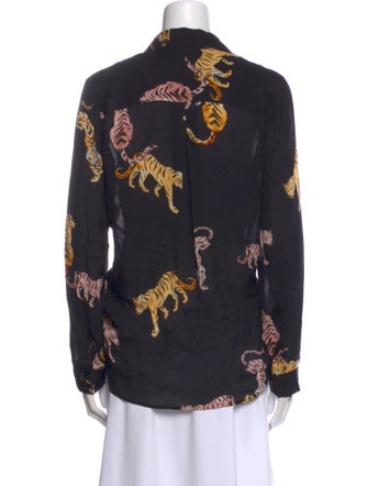 L'Agence Silk Floral Print Blouse