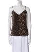 L'Agence Silk Animal Print Top