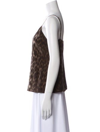 L'Agence Silk Animal Print Top