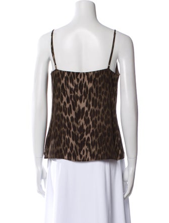 L'Agence Silk Animal Print Top