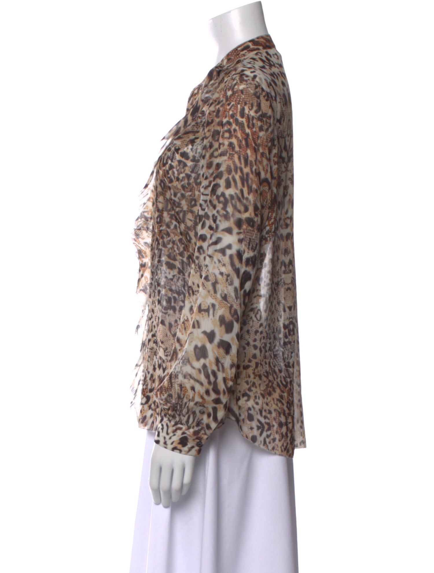 L'Agence Animal Print V-Neck Blouse