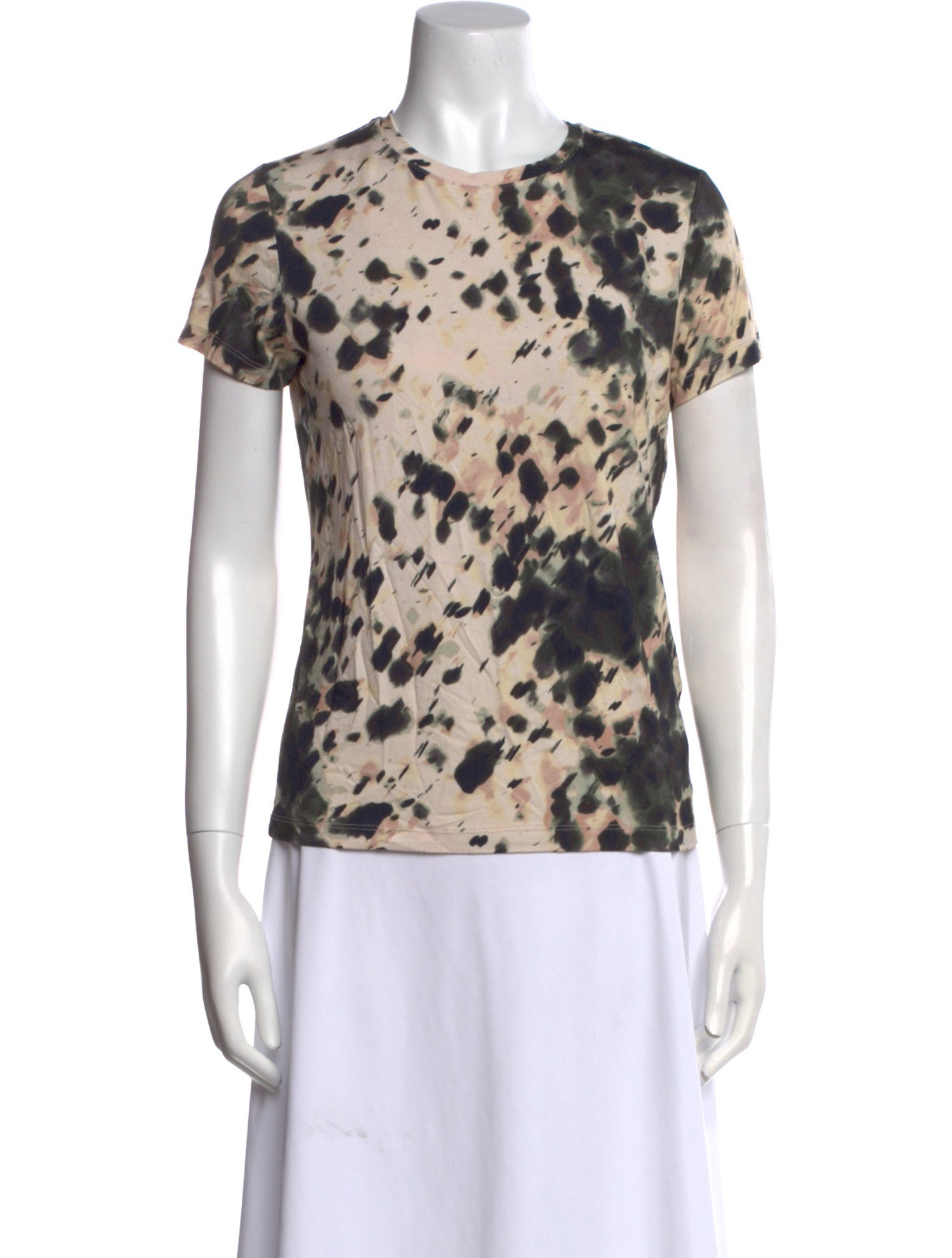 L'Agence Animal Print Crew Neck T-Shirt