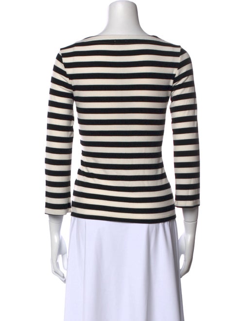 L'Agence Striped Bateau Neckline Top