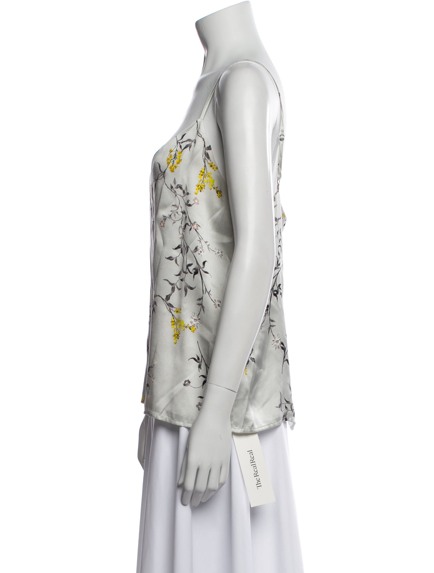 L'Agence Silk Floral Print Top