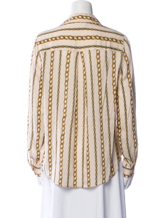 L'Agence Printed Long Sleeve Button-Up Top