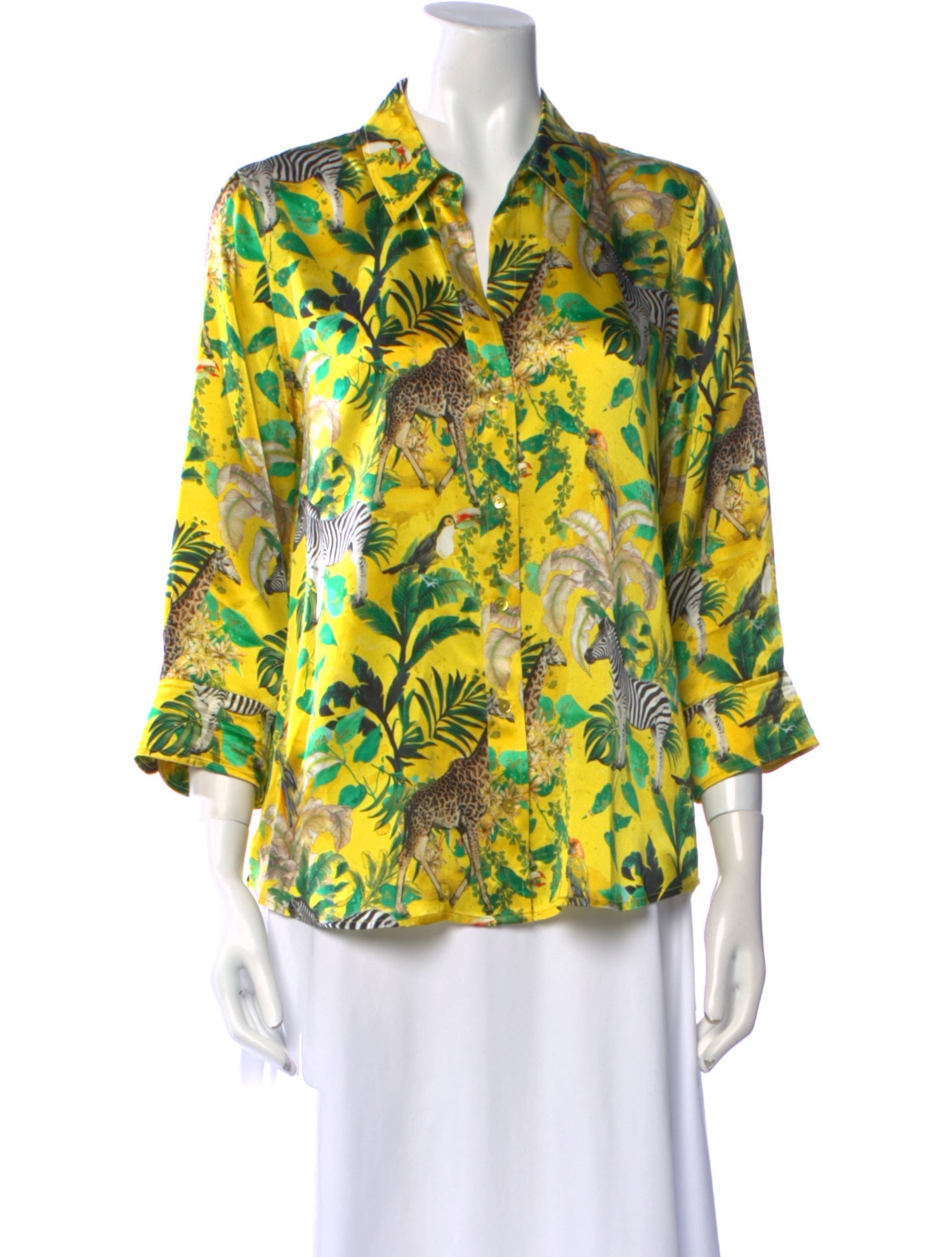 L'Agence Silk Floral Print Blouse