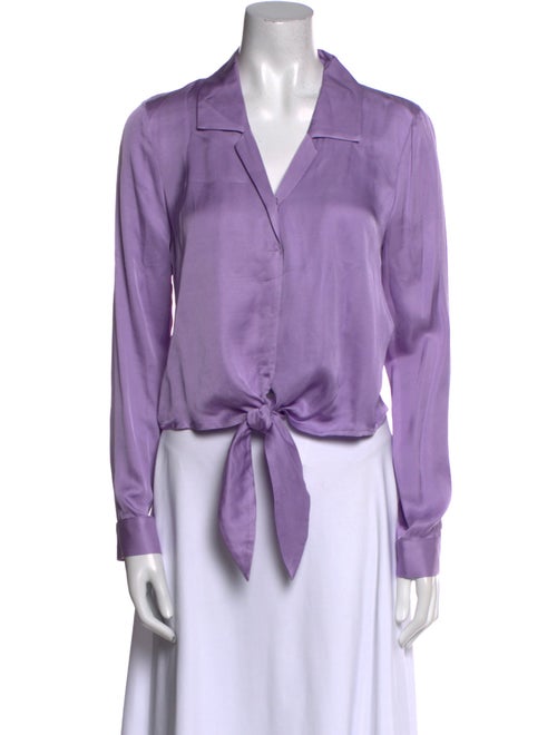 L'Agence V-Neck Long Sleeve Blouse