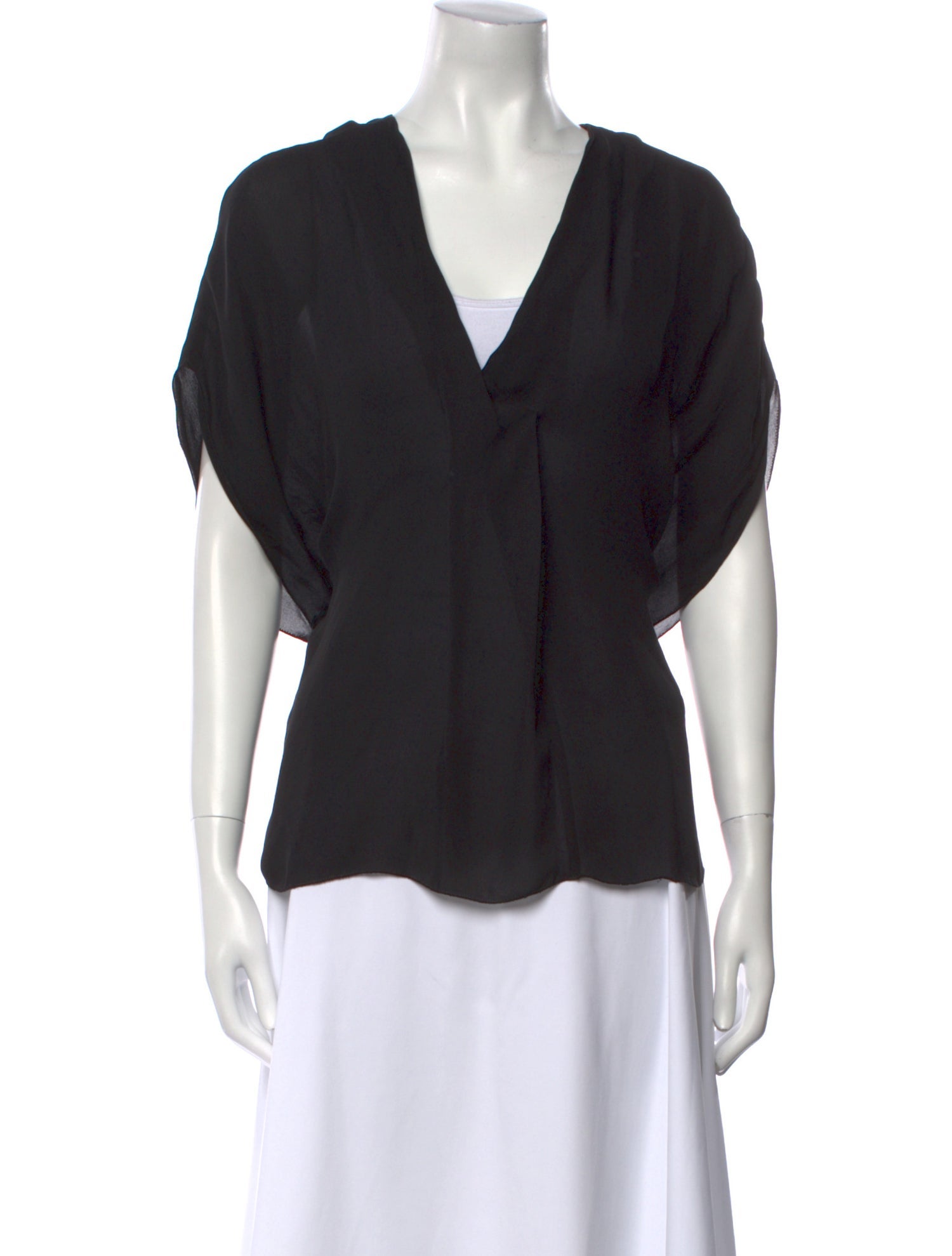 L'Agence Silk V-Neck Blouse