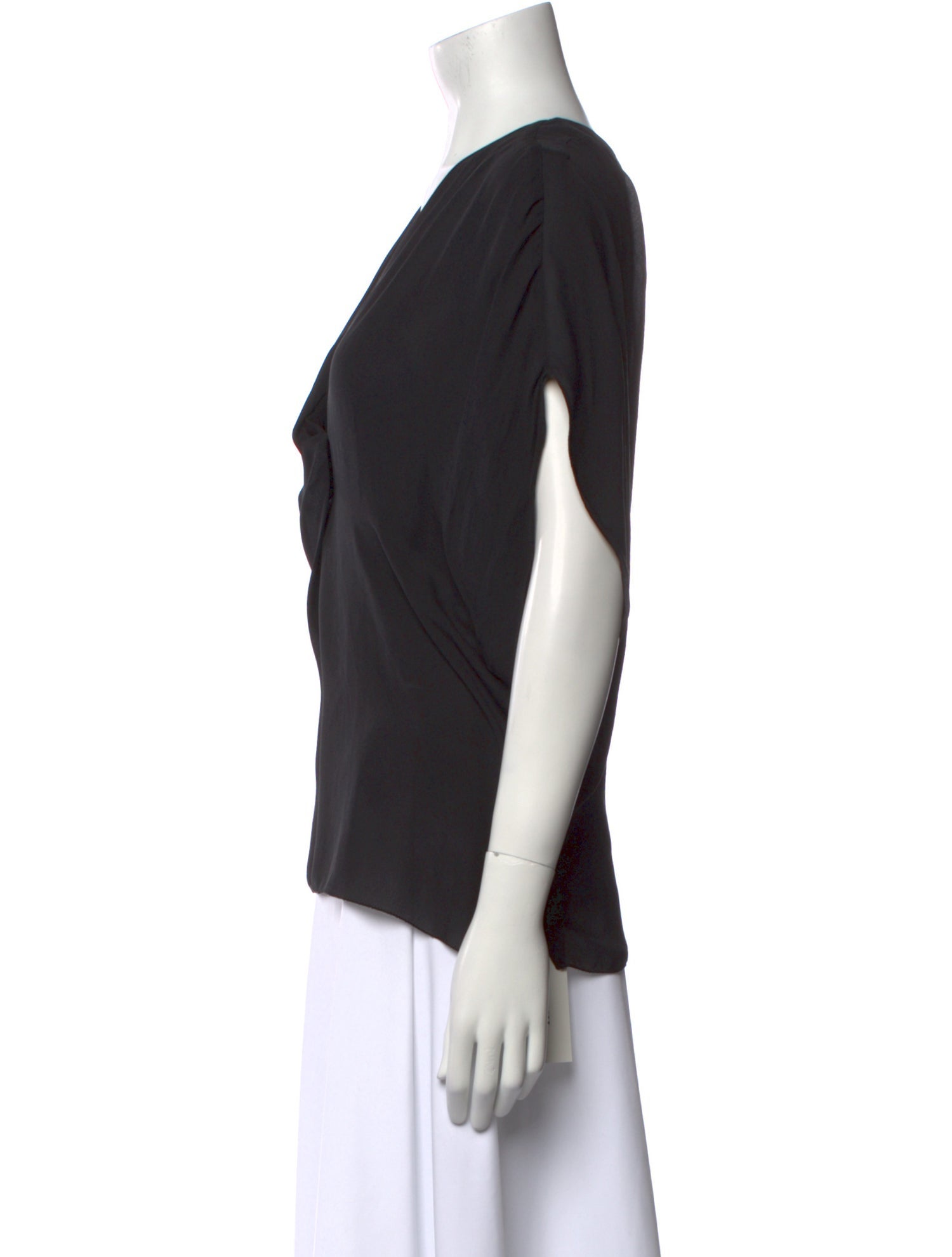 L'Agence Silk V-Neck Blouse