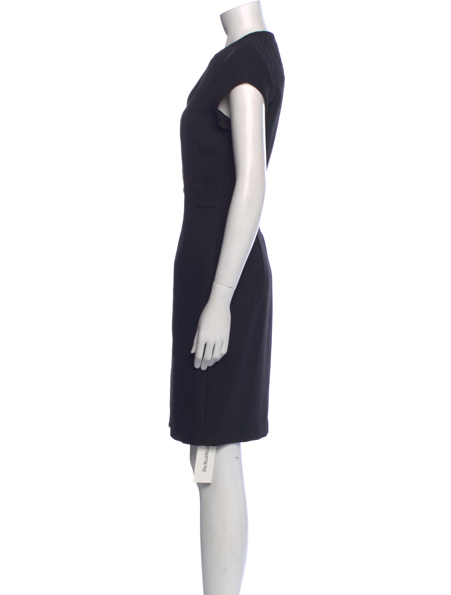 L'Agence V-Neck Knee-Length Dress