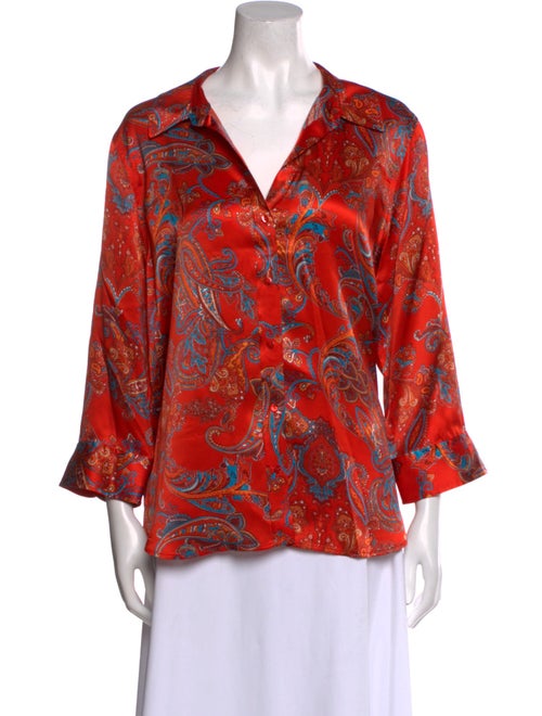 L'Agence Silk Paisley Print Blouse