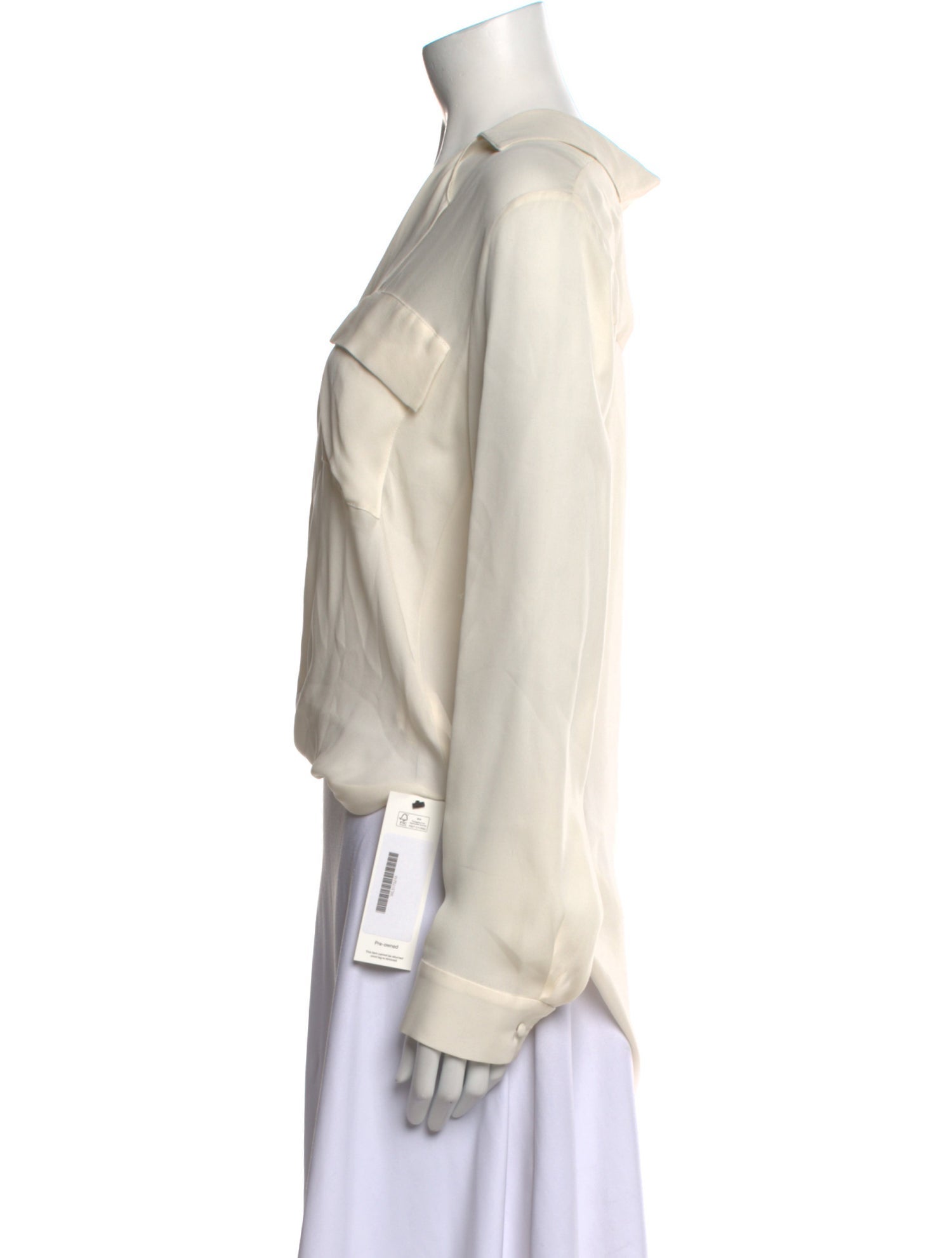 L'Agence Silk V-Neck Blouse