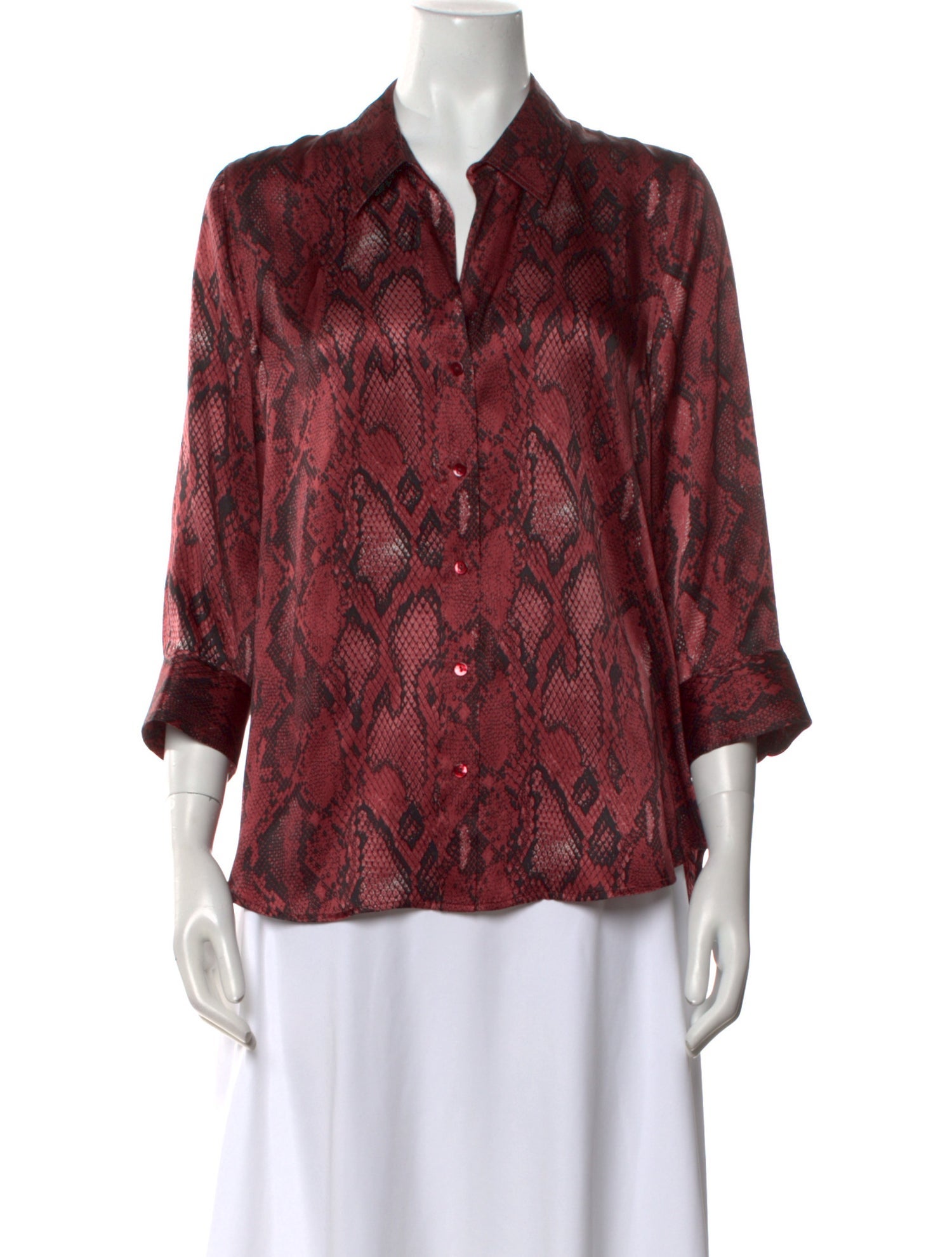 L'Agence Silk Animal Print Blouse