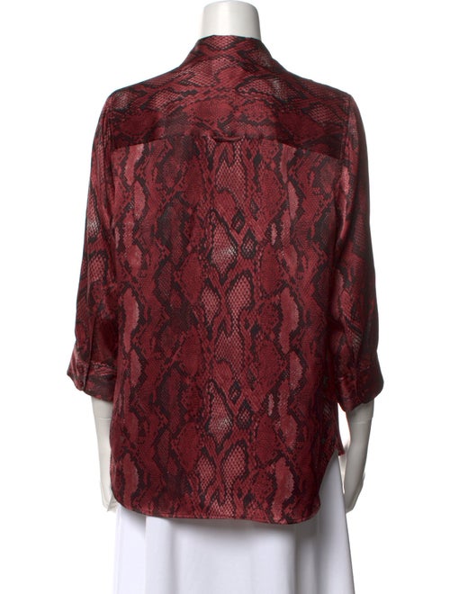 L'Agence Silk Animal Print Blouse