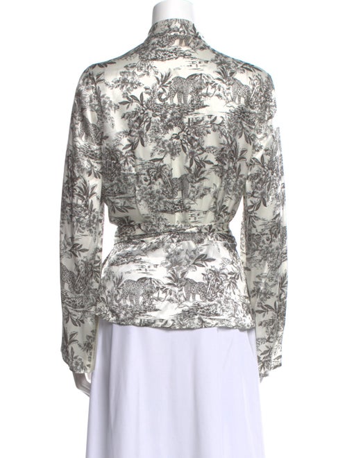 L'Agence Silk Printed Button-Up Top