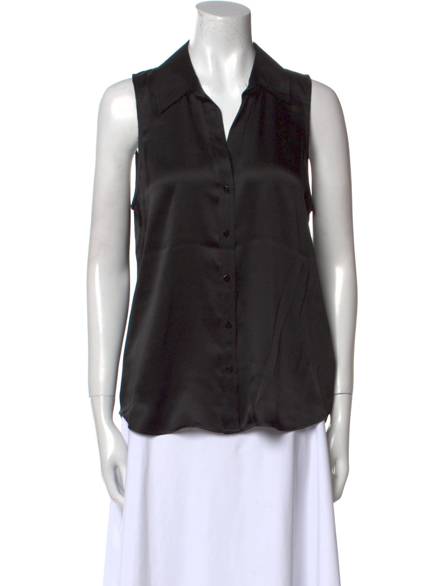 L'Agence Silk Sleeveless Button-Up Top