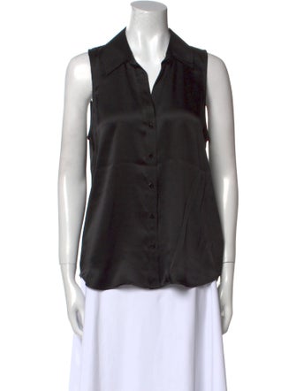 L'Agence Silk Sleeveless Button-Up Top