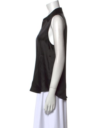 L'Agence Silk Sleeveless Button-Up Top