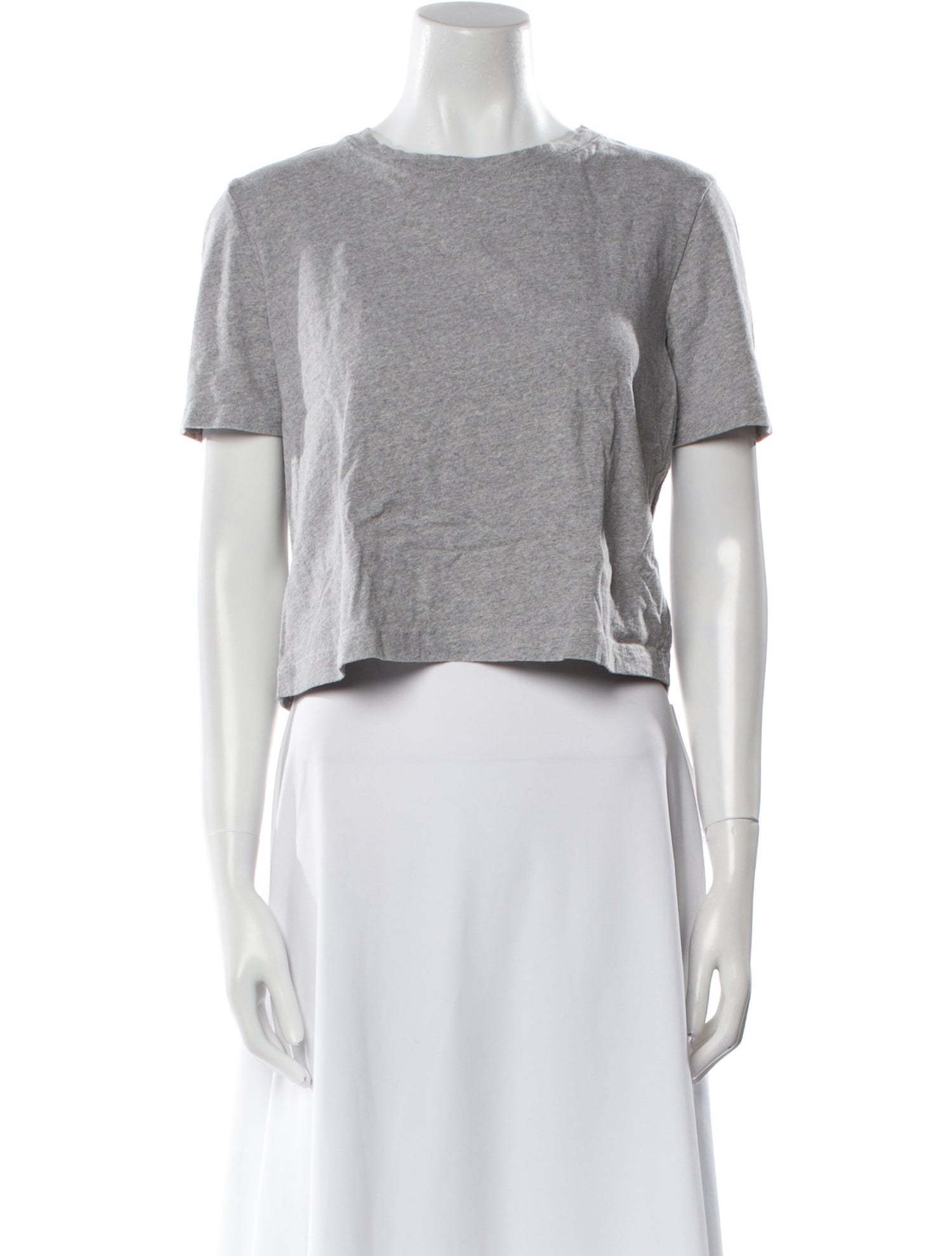 L'Agence Scoop Neck Short Sleeve Crop Top