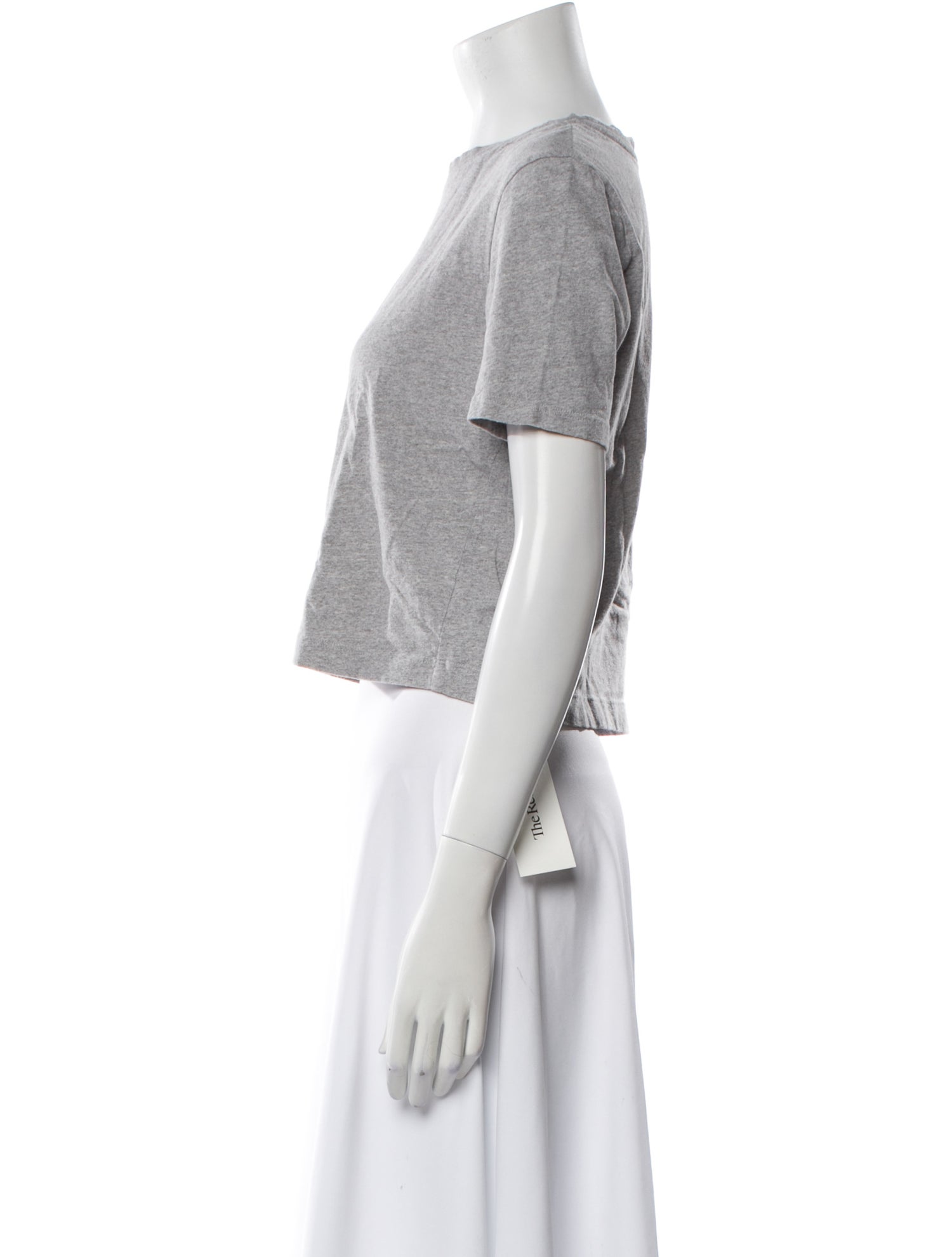 L'Agence Scoop Neck Short Sleeve Crop Top