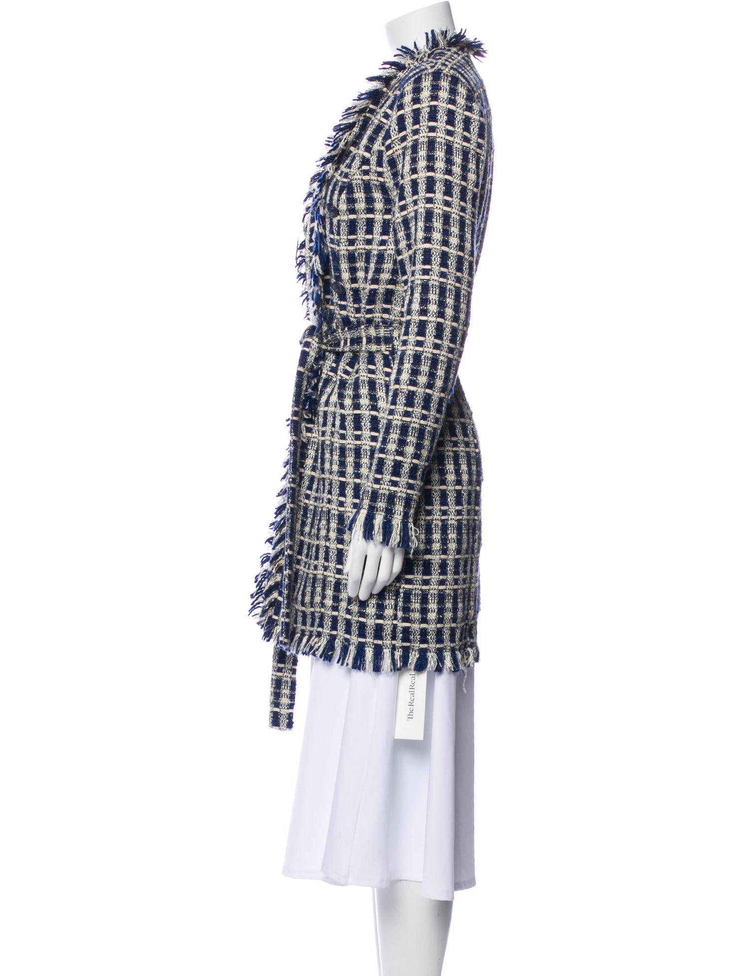 L'Agence Plaid Print Peacoat