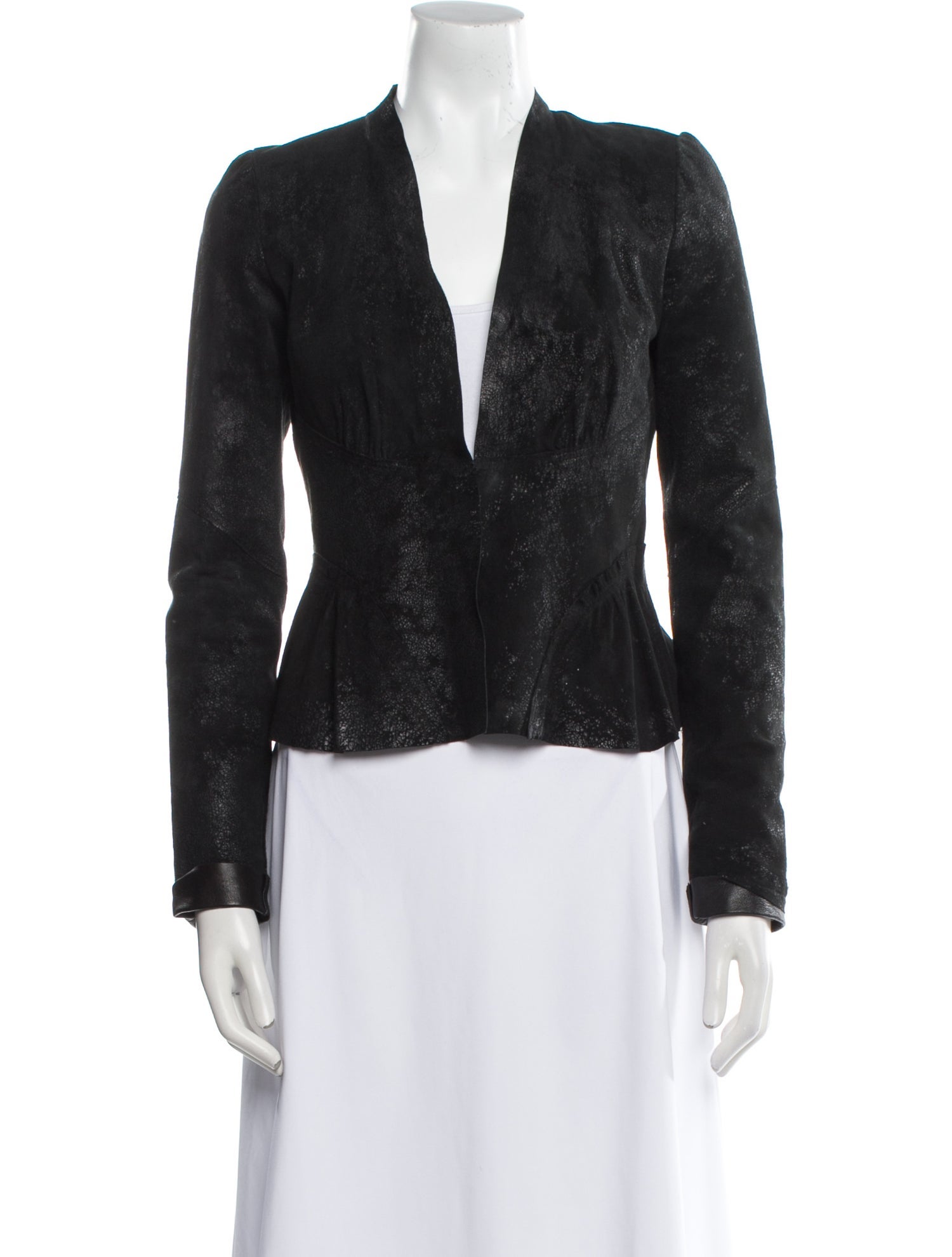 L'Agence Leather Evening Jacket