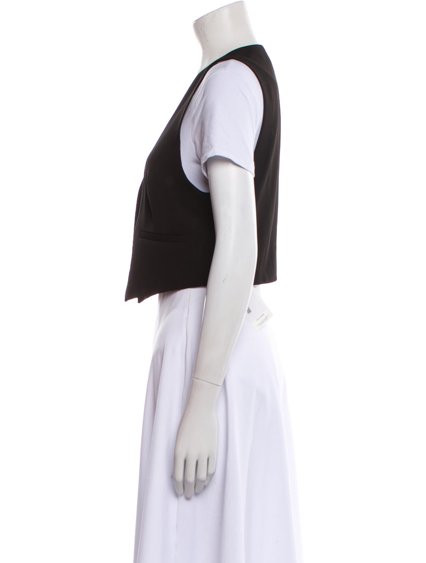 L'Agence V-Neck Short Sleeve Crop Top