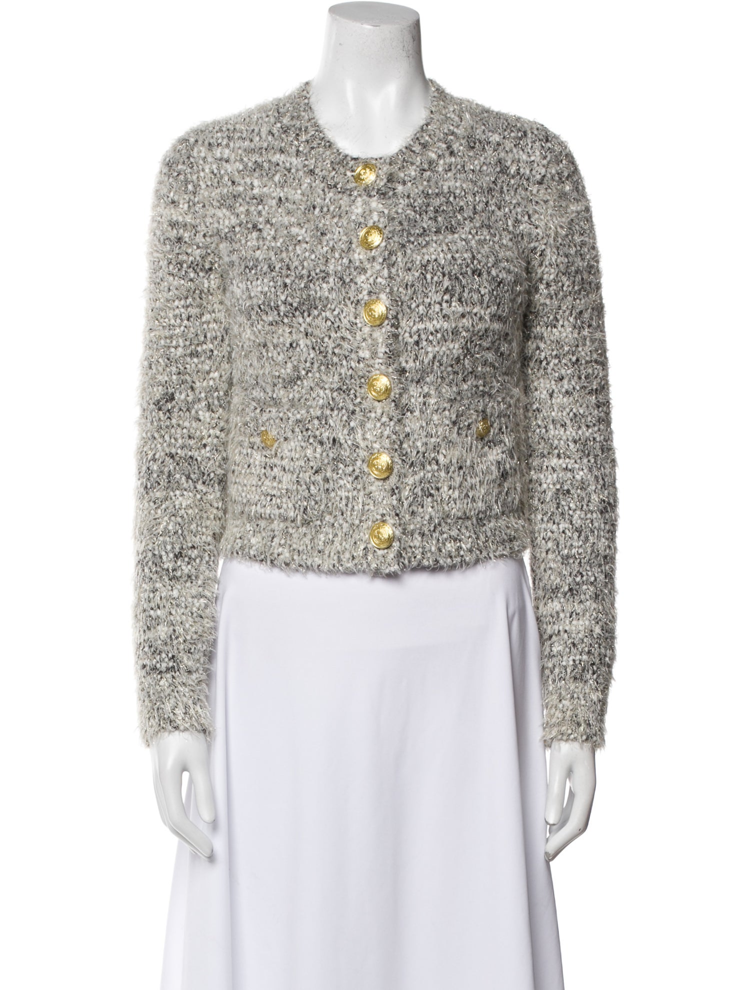 L'Agence Tweed Tweed Pattern Evening Jacket