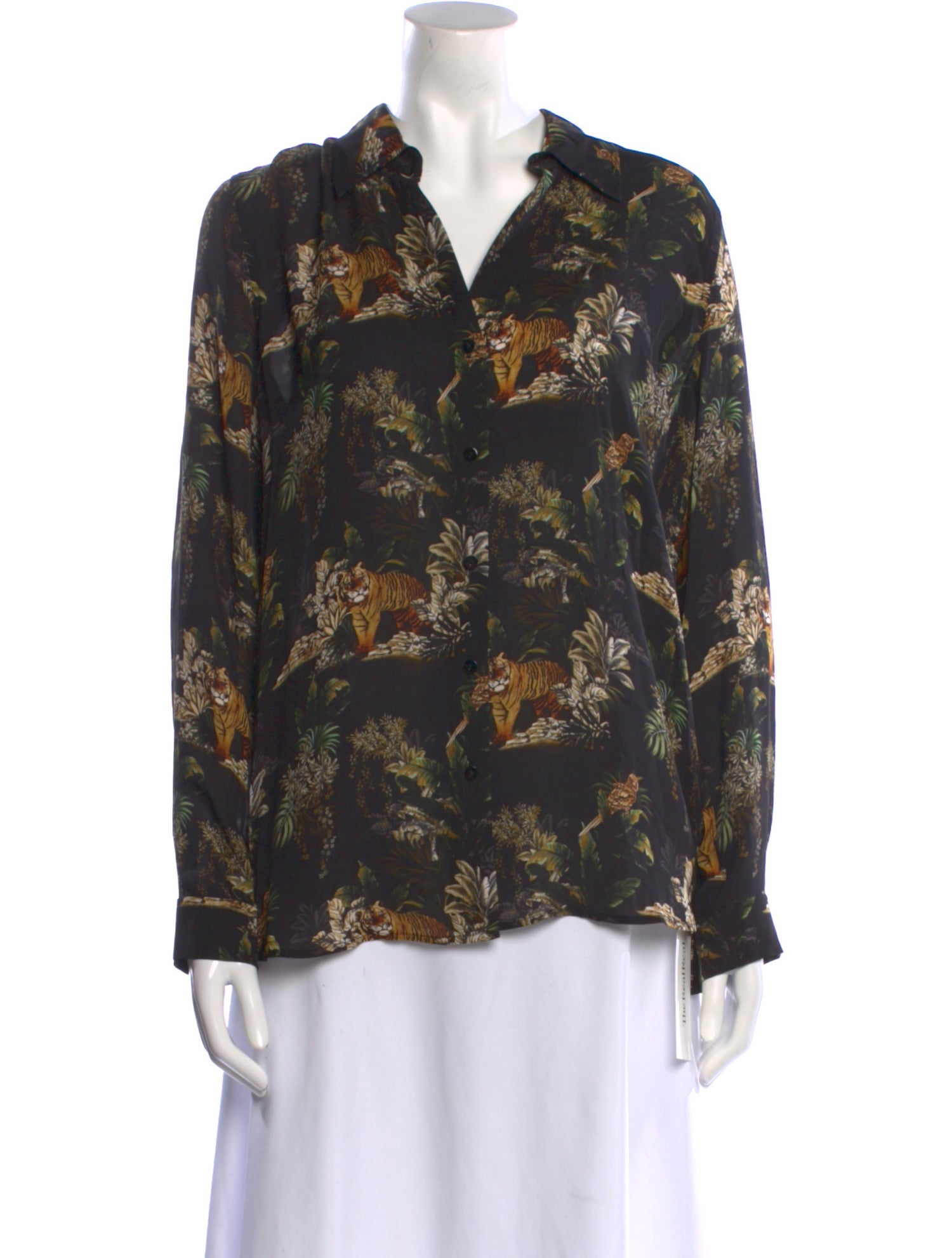 L'Agence Silk Floral Print Blouse