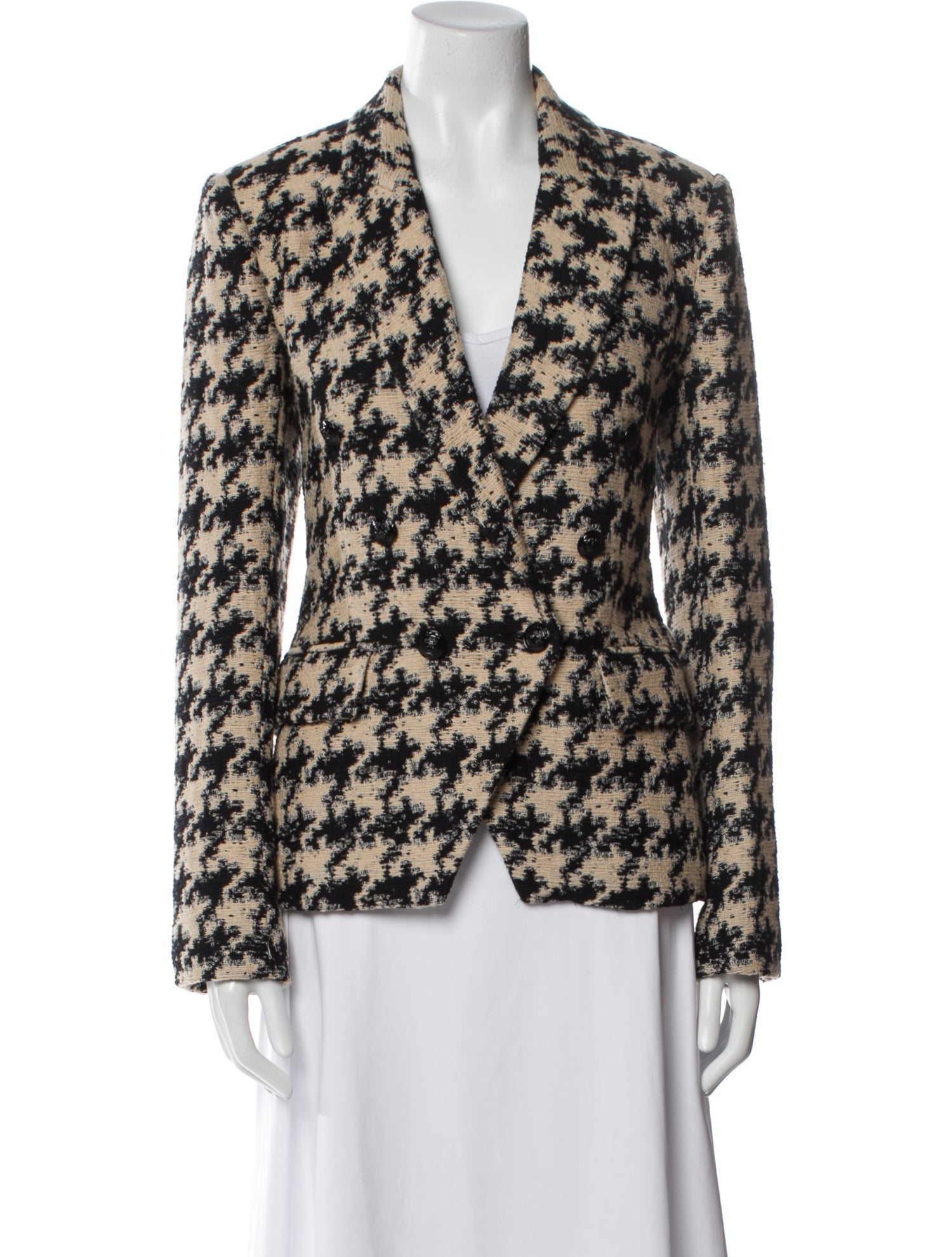 L'Agence Houndstooth Print Blazer
