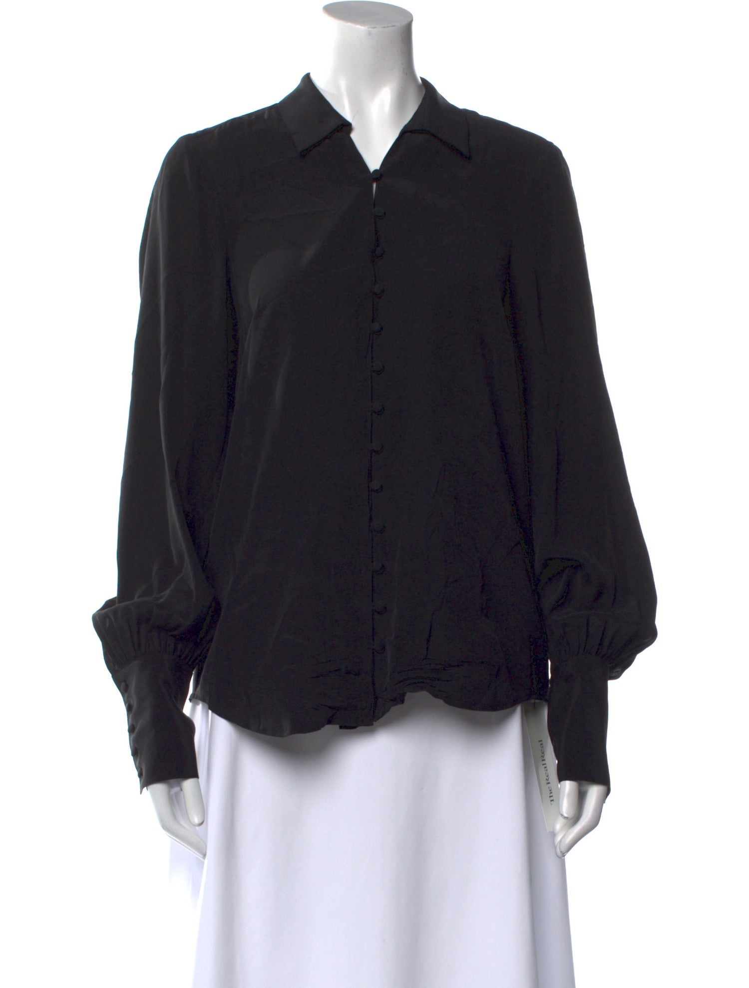L'Agence Silk Long Sleeve Button-Up Top