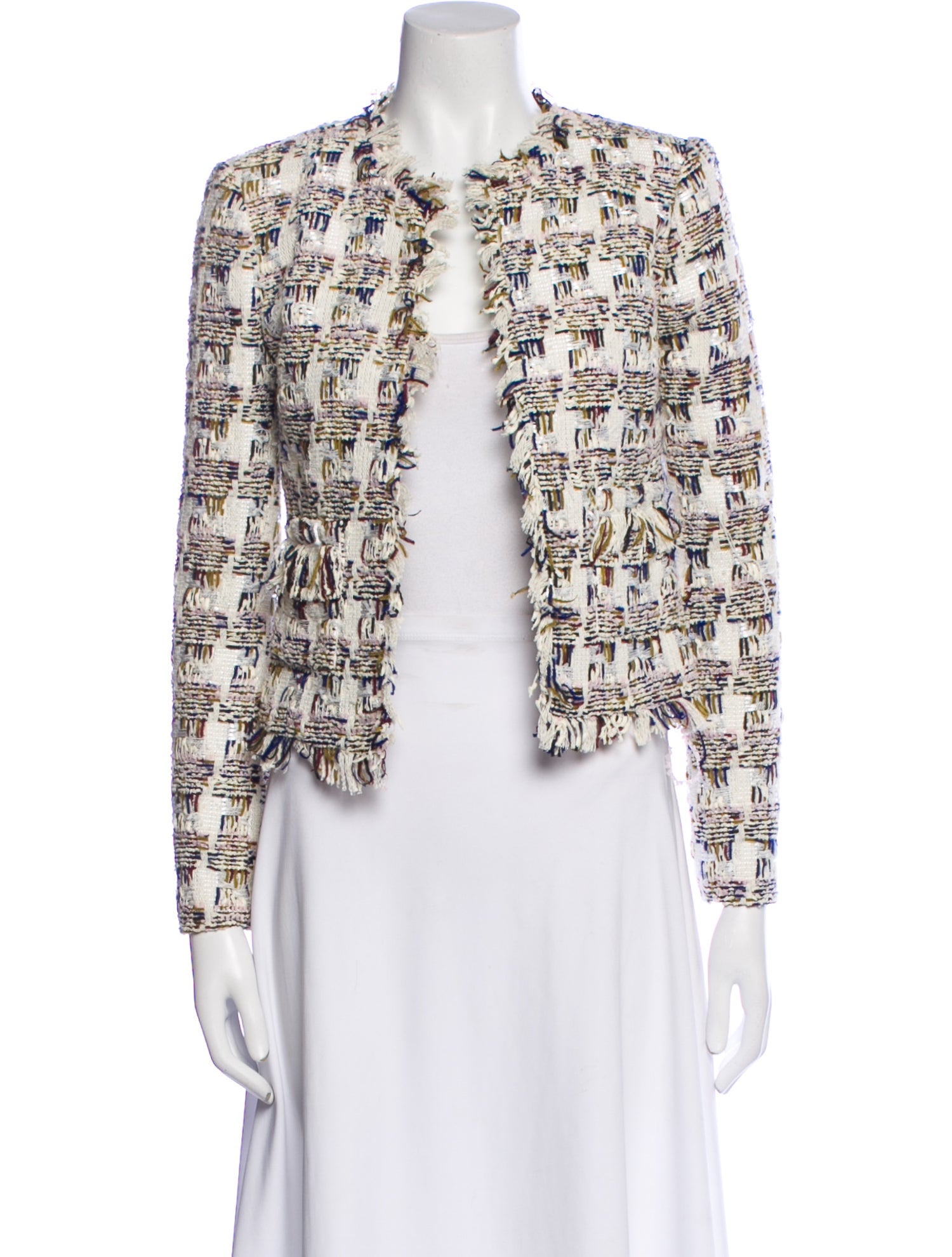 L'Agence Tweed Pattern Evening Jacket