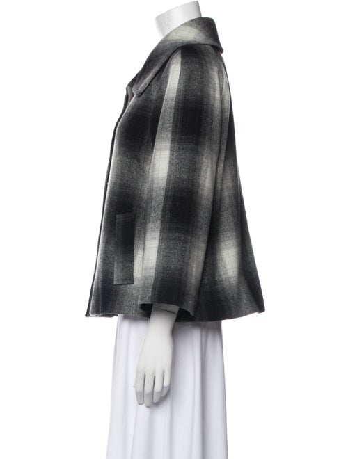 L'Agence Wool Plaid Print Jacket