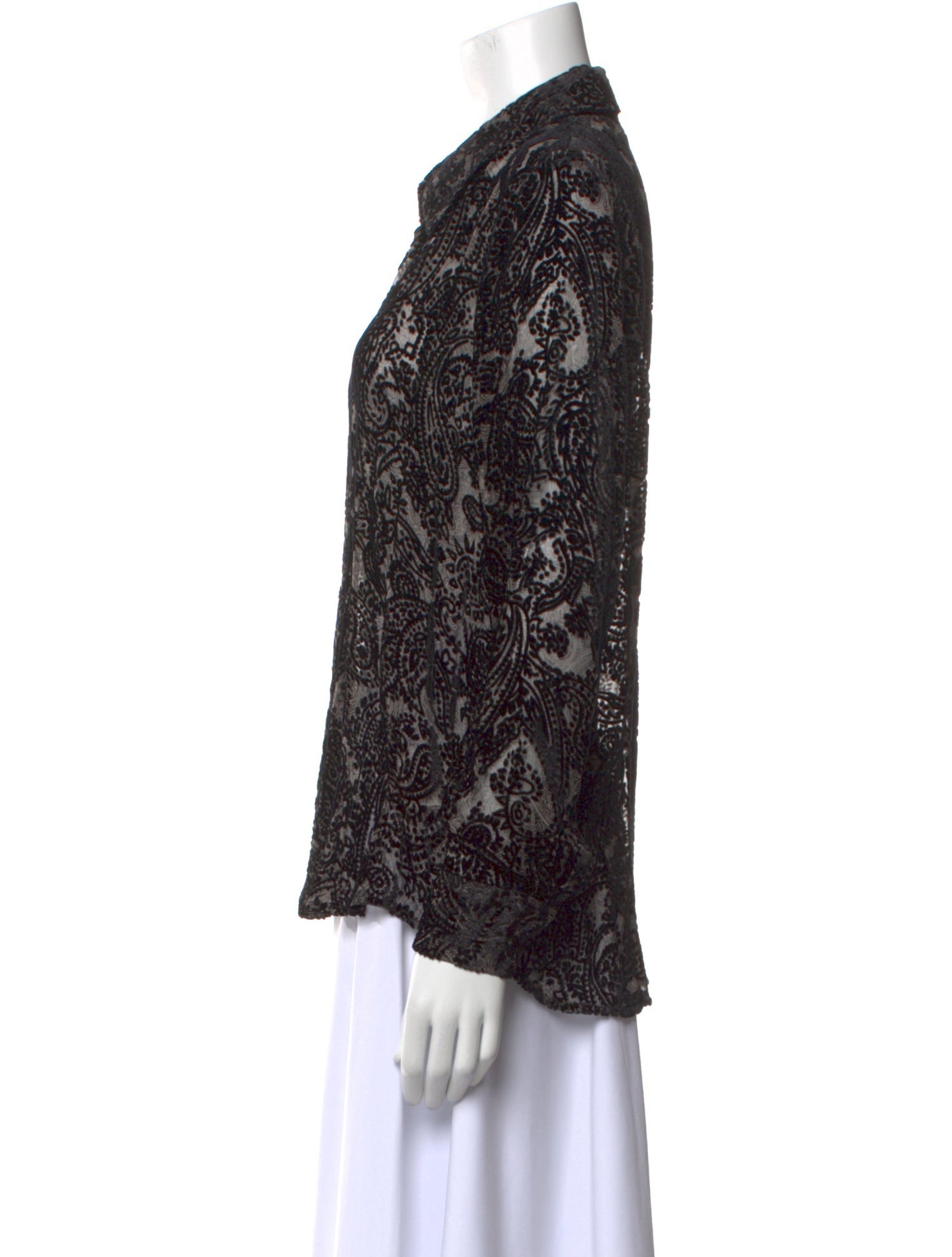 L'Agence Paisley Print V-Neck Blouse