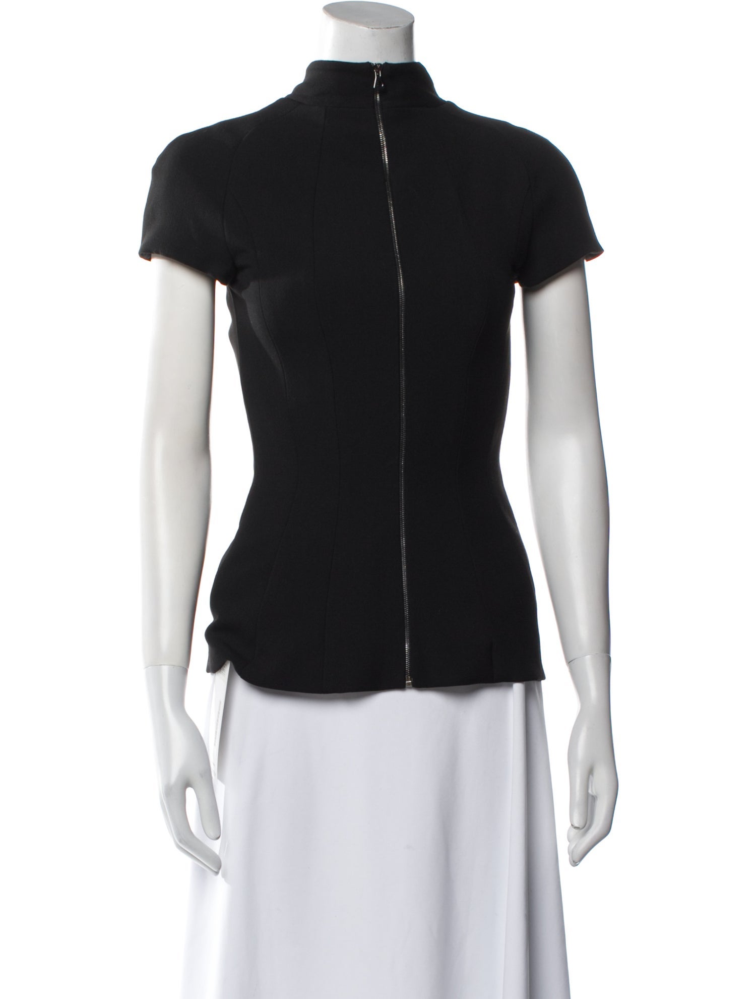 L'Agence Mock Neck Short Sleeve Top