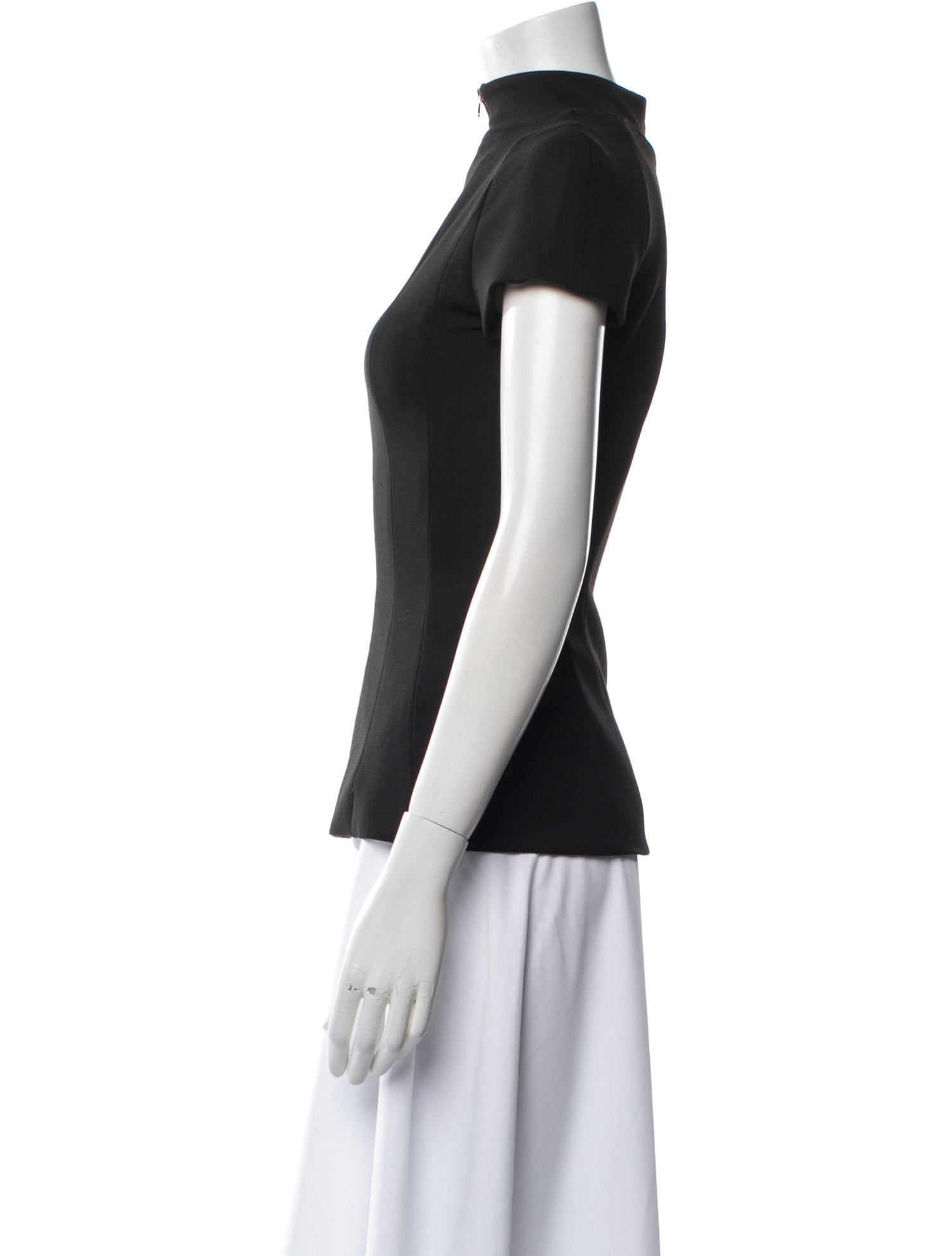 L'Agence Mock Neck Short Sleeve Top