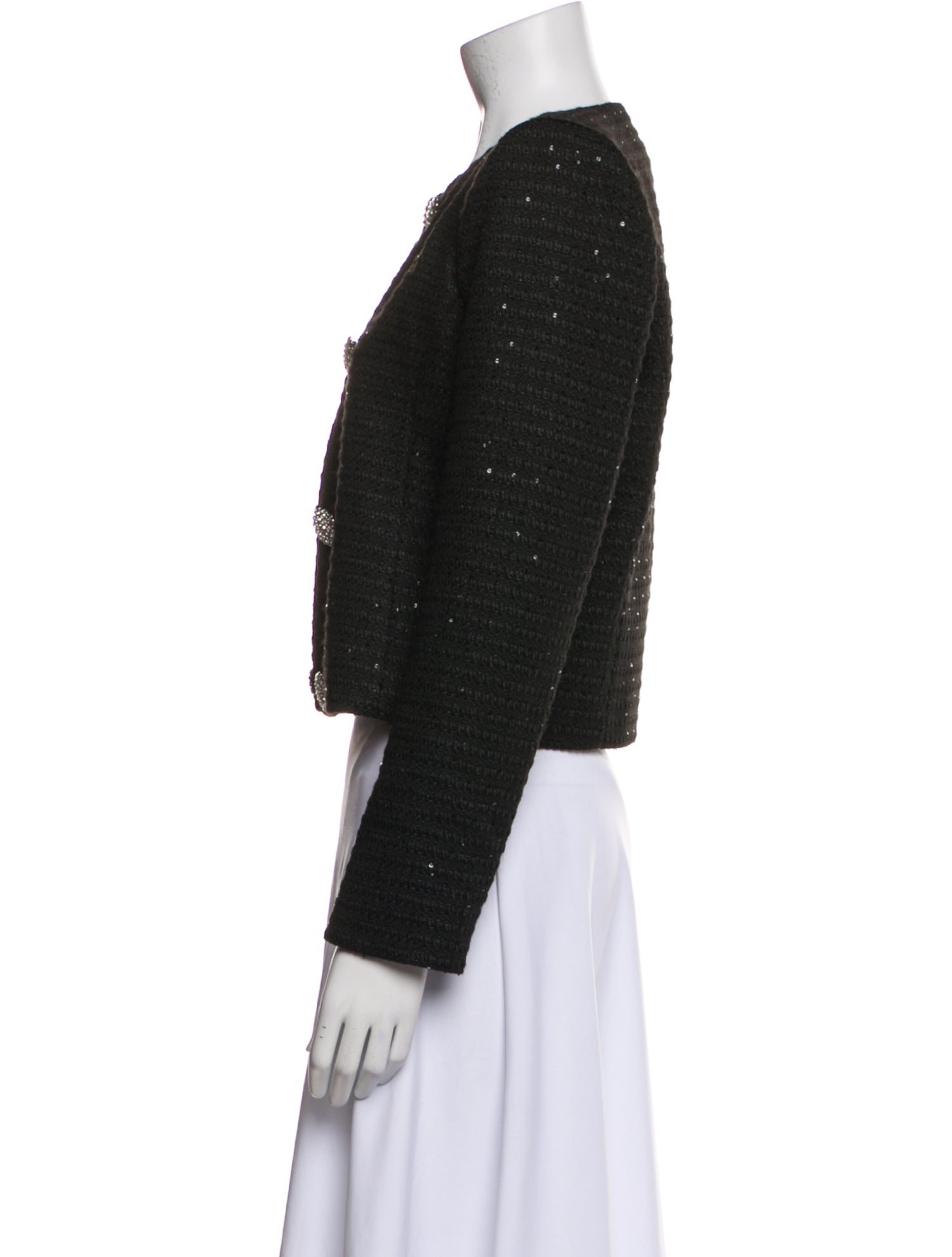 L'Agence Tweed Pattern Evening Jacket