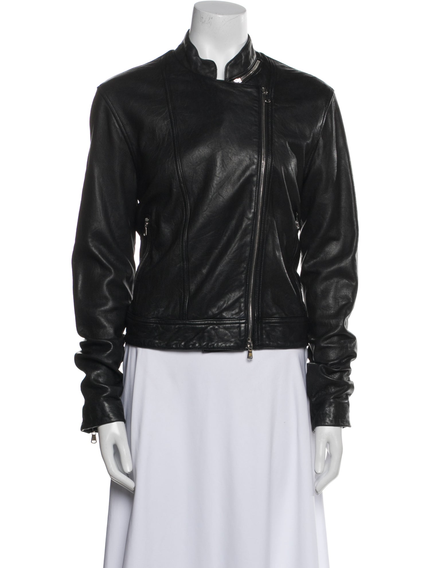 L'Agence Lamb Leather Biker Jacket