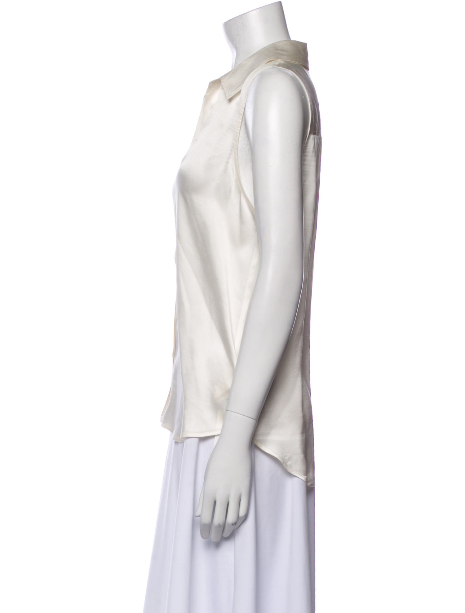 L'Agence Silk Sleeveless Button-Up Top