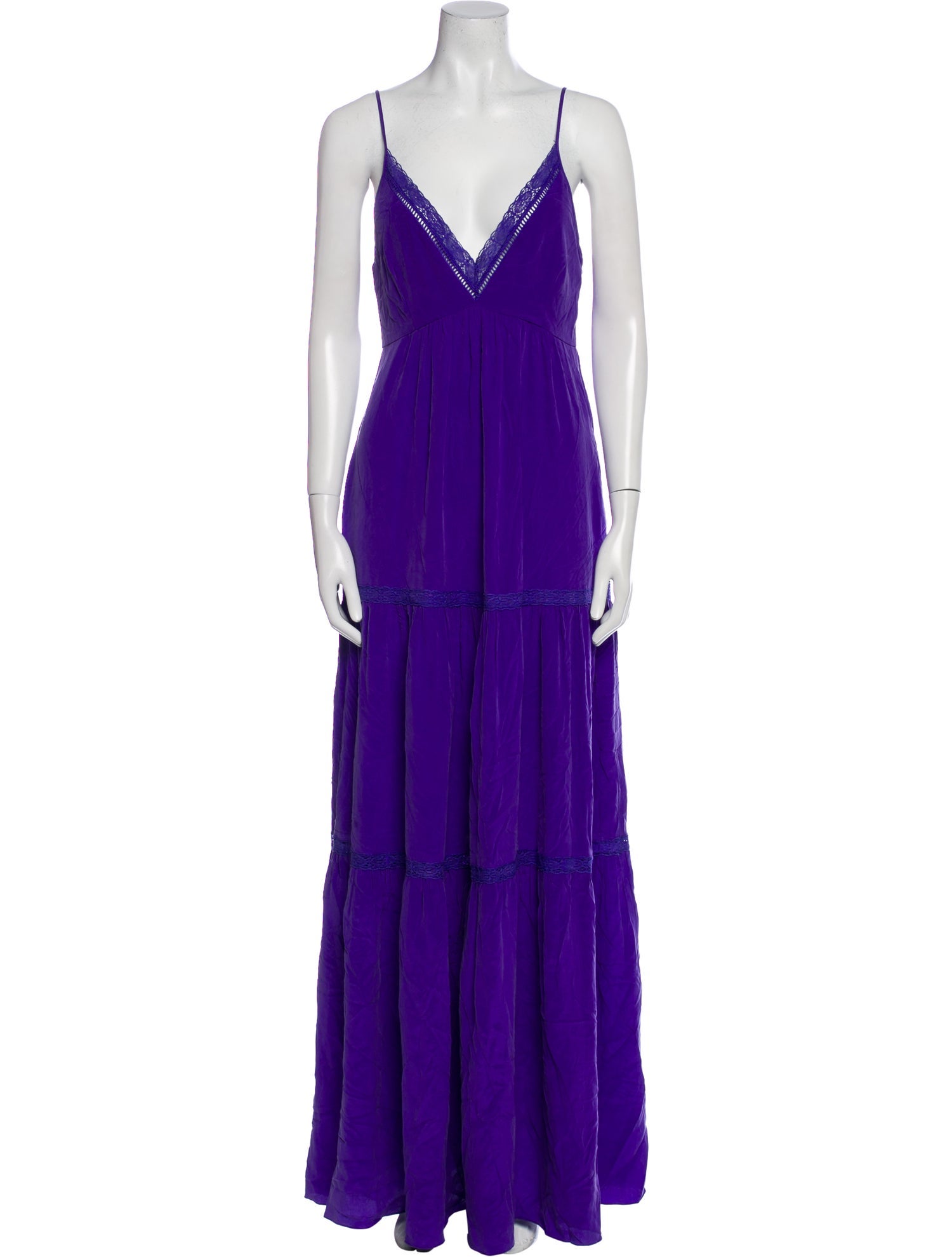 L'Agence V-Neck Long Dress