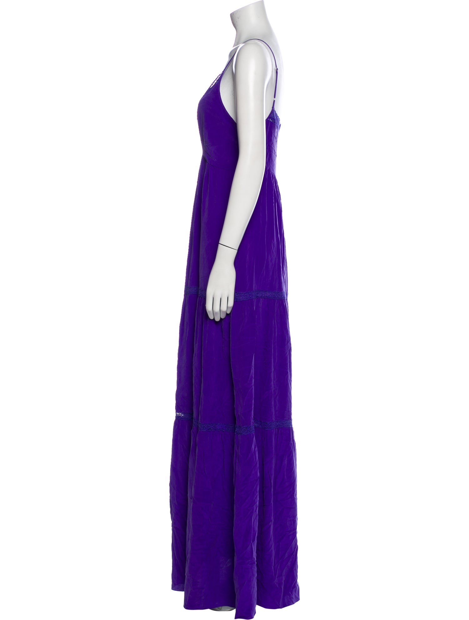 L'Agence V-Neck Long Dress