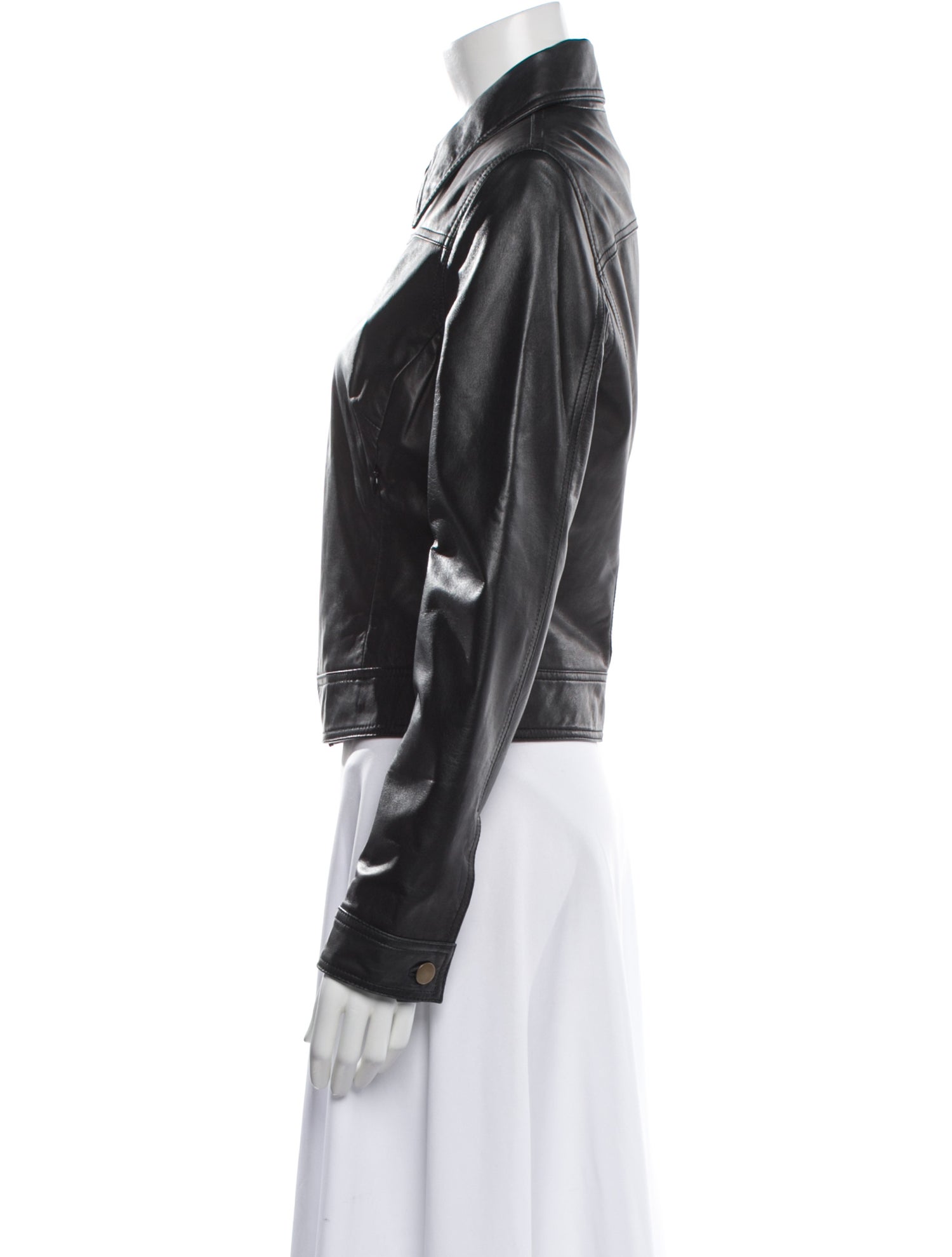 L'Agence Lamb Leather Biker Jacket
