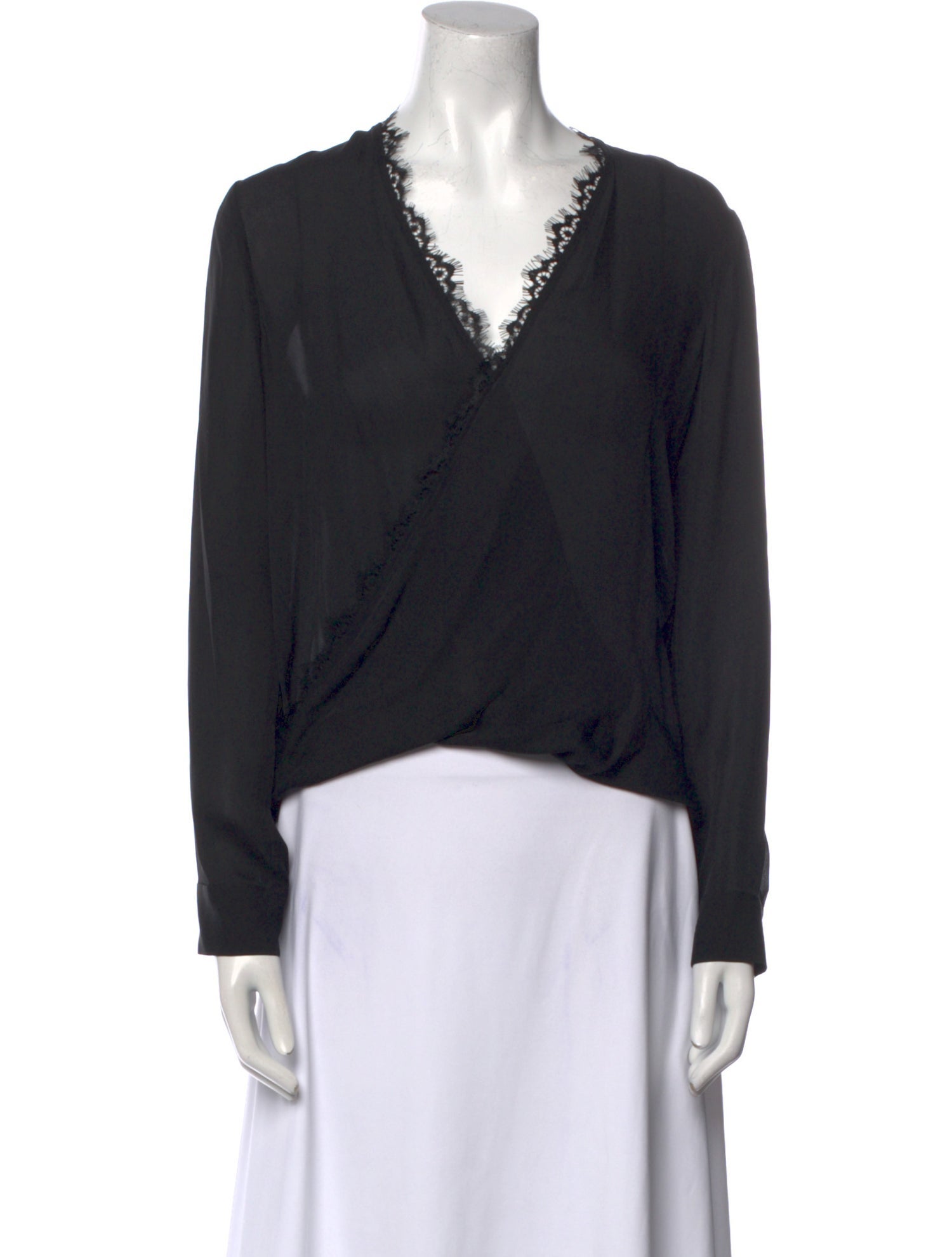 L'Agence Silk V-Neck Blouse